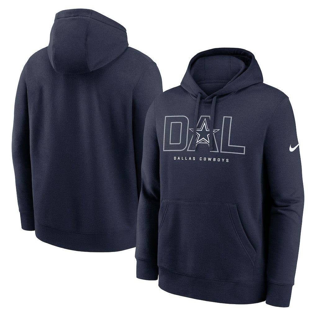Nike Dallas Cowboys Busted Play Club Fleece Pullover Hoodie Navy