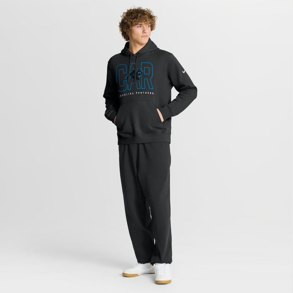 Nike Carolina Panthers Busted Play Club Fleece Pullover Hoodie Black