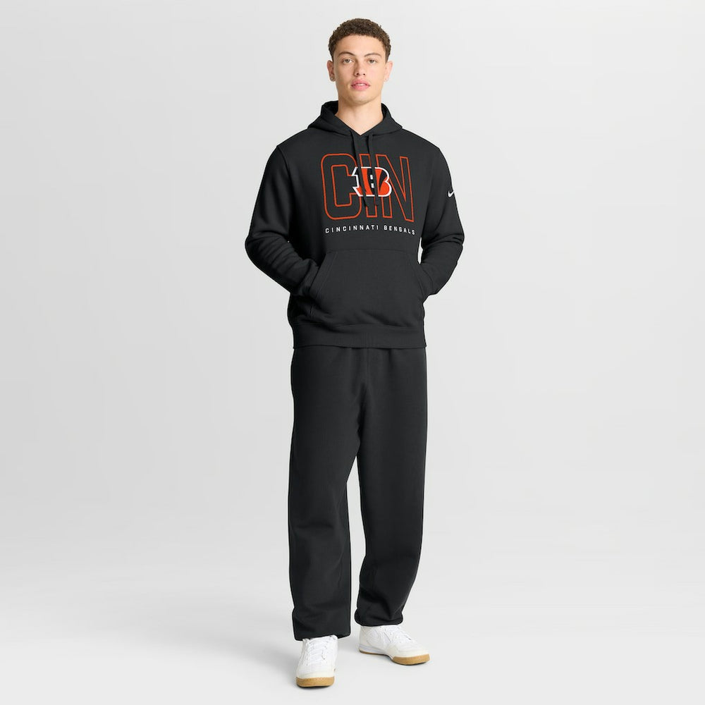 Nike Cincinnati Bengals Busted Play Club Fleece Pullover Hoodie Black