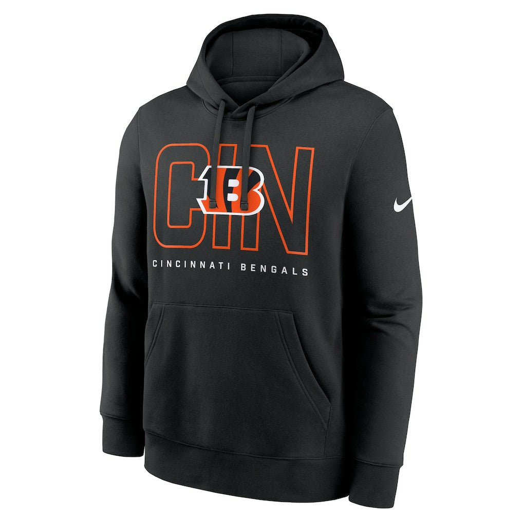 Nike Cincinnati Bengals Busted Play Club Fleece Pullover Hoodie Black