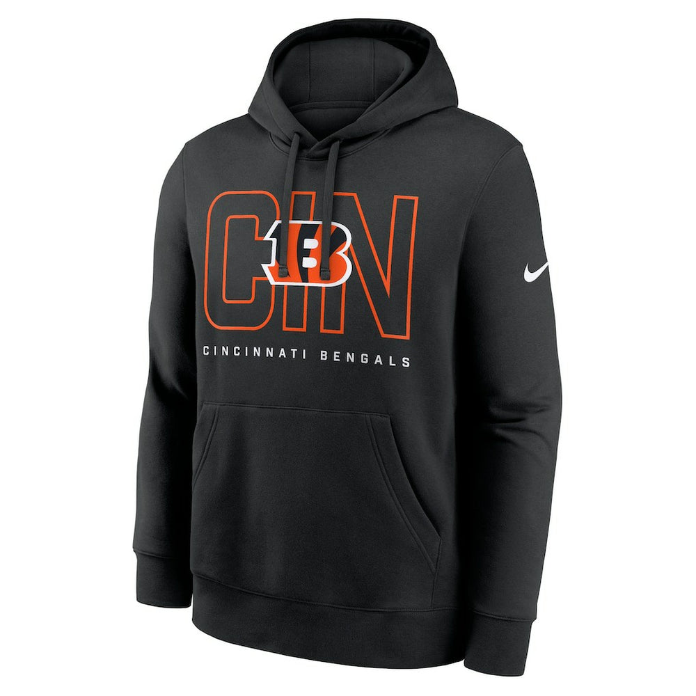 Nike Cincinnati Bengals Busted Play Club Fleece Pullover Hoodie Black
