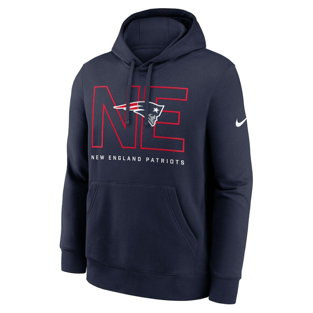 Nike New England Patriots Busted Play Club Fleece Pullover Hoodie Navy