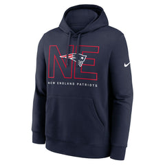 Nike New England Patriots Busted Play Club Fleece Pullover Hoodie Navy