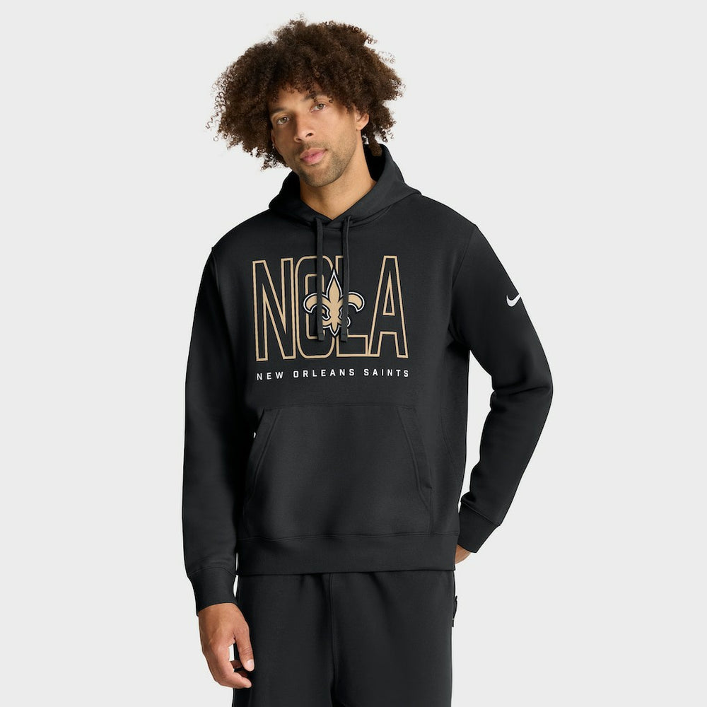Nike New Orleans Saints Busted Play Club Fleece Pullover Hoodie Black