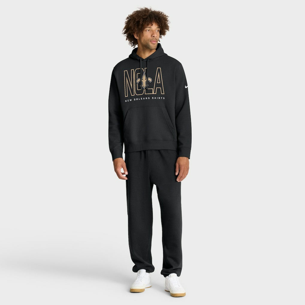 Nike New Orleans Saints Busted Play Club Fleece Pullover Hoodie Black