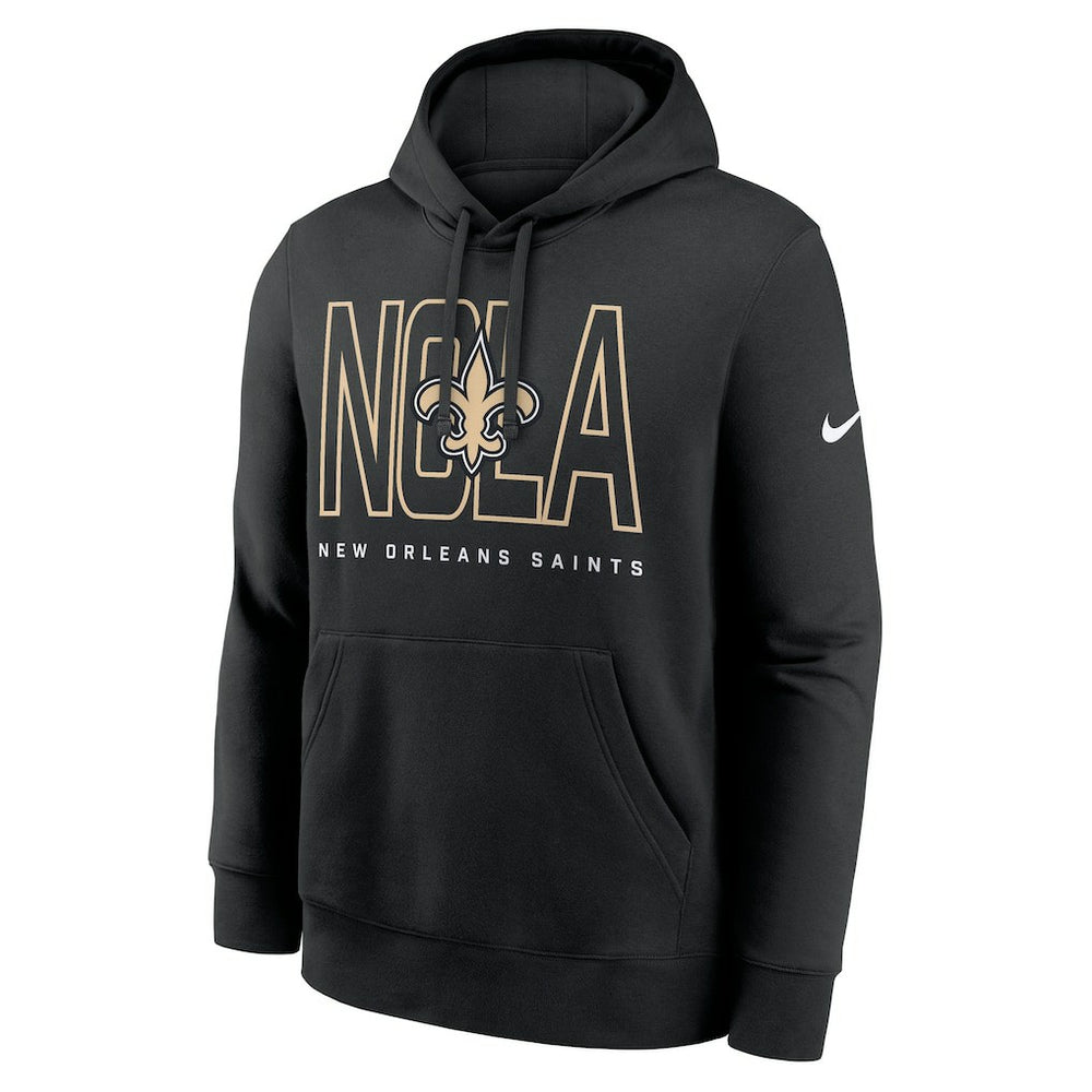 Nike New Orleans Saints Busted Play Club Fleece Pullover Hoodie Black