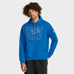 Nike Detroit Lions Busted Play Club Fleece Pullover Hoodie Blue