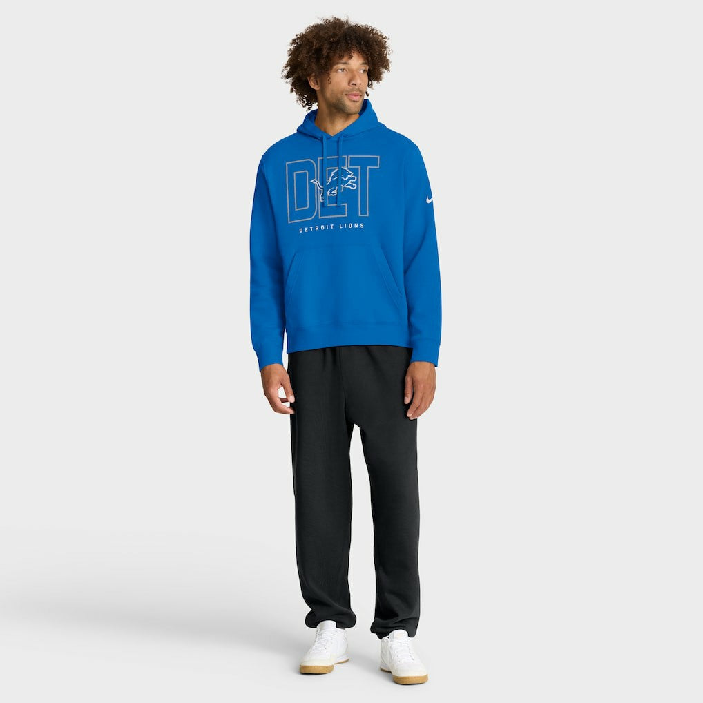 Nike Detroit Lions Busted Play Club Fleece Pullover Hoodie Blue