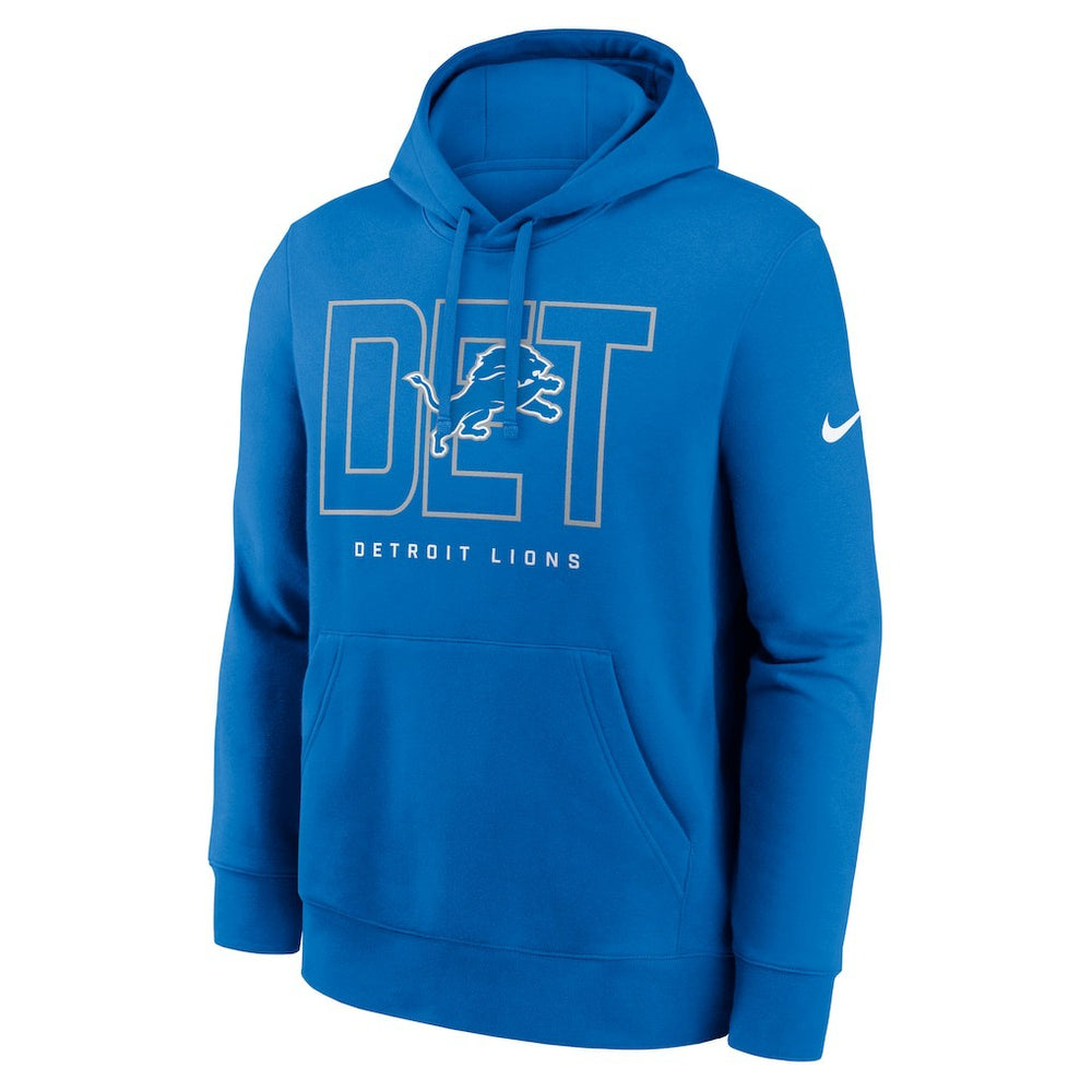 Nike Detroit Lions Busted Play Club Fleece Pullover Hoodie Blue