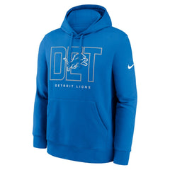 Nike Detroit Lions Busted Play Club Fleece Pullover Hoodie Blue