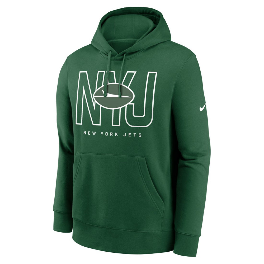 Nike New York Jets Busted Play Club Fleece Pullover Hoodie Green