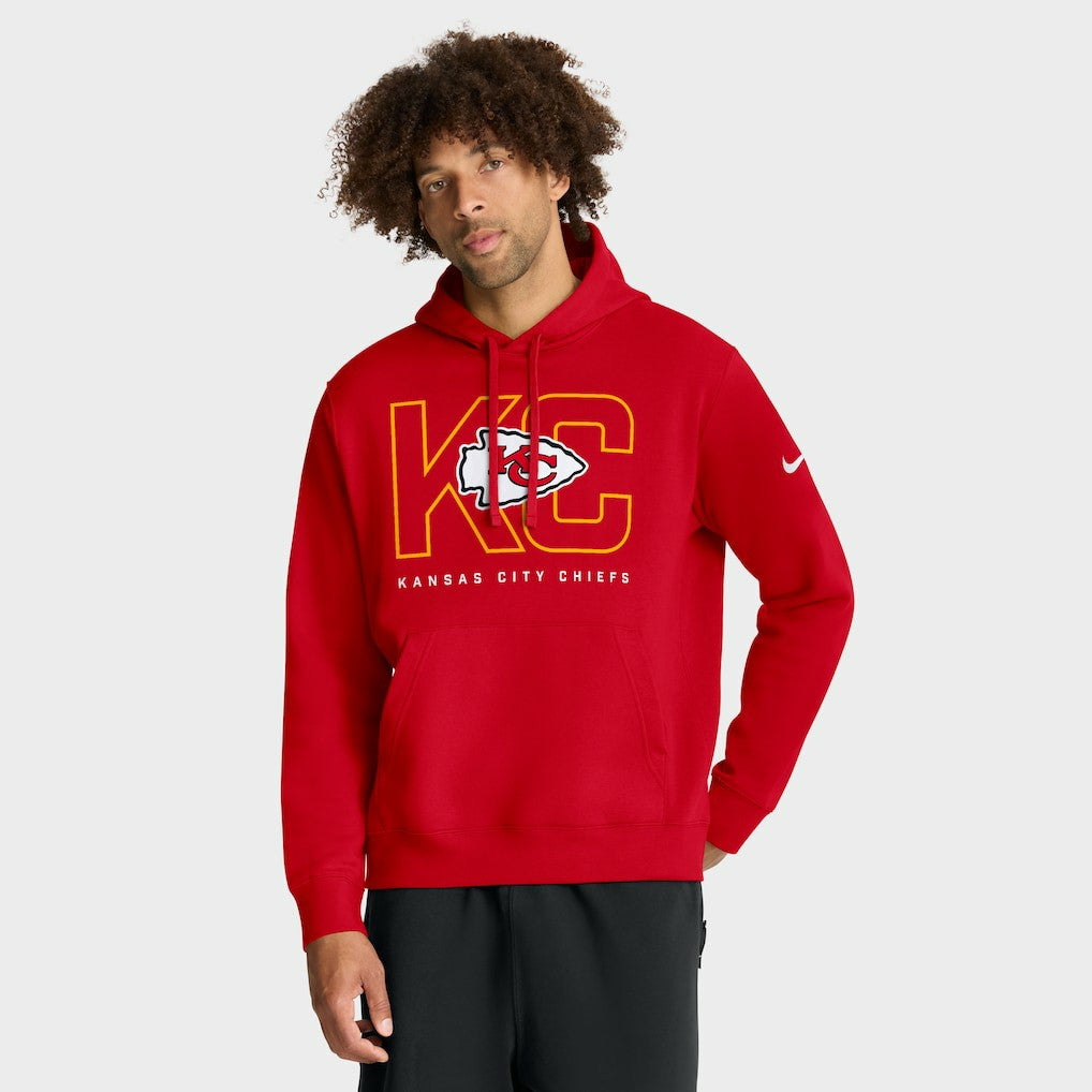 Nike Kansas City Chiefs Busted Play Club Fleece Pullover Hoodie Red