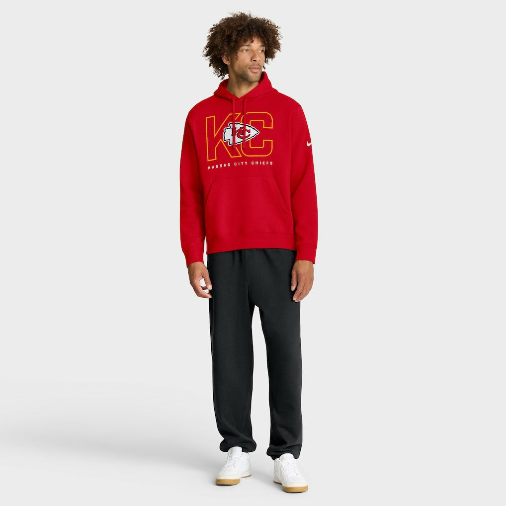 Nike Kansas City Chiefs Busted Play Club Fleece Pullover Hoodie Red