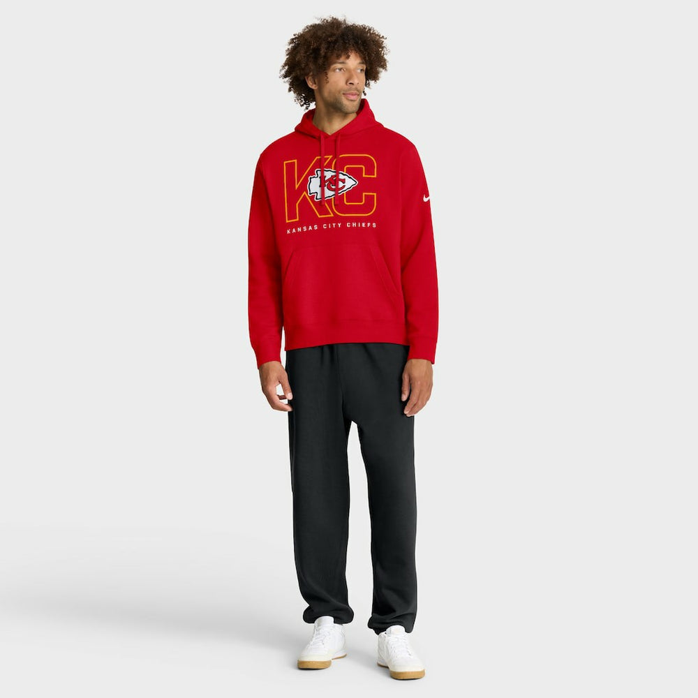 Nike Kansas City Chiefs Busted Play Club Fleece Pullover Hoodie Red