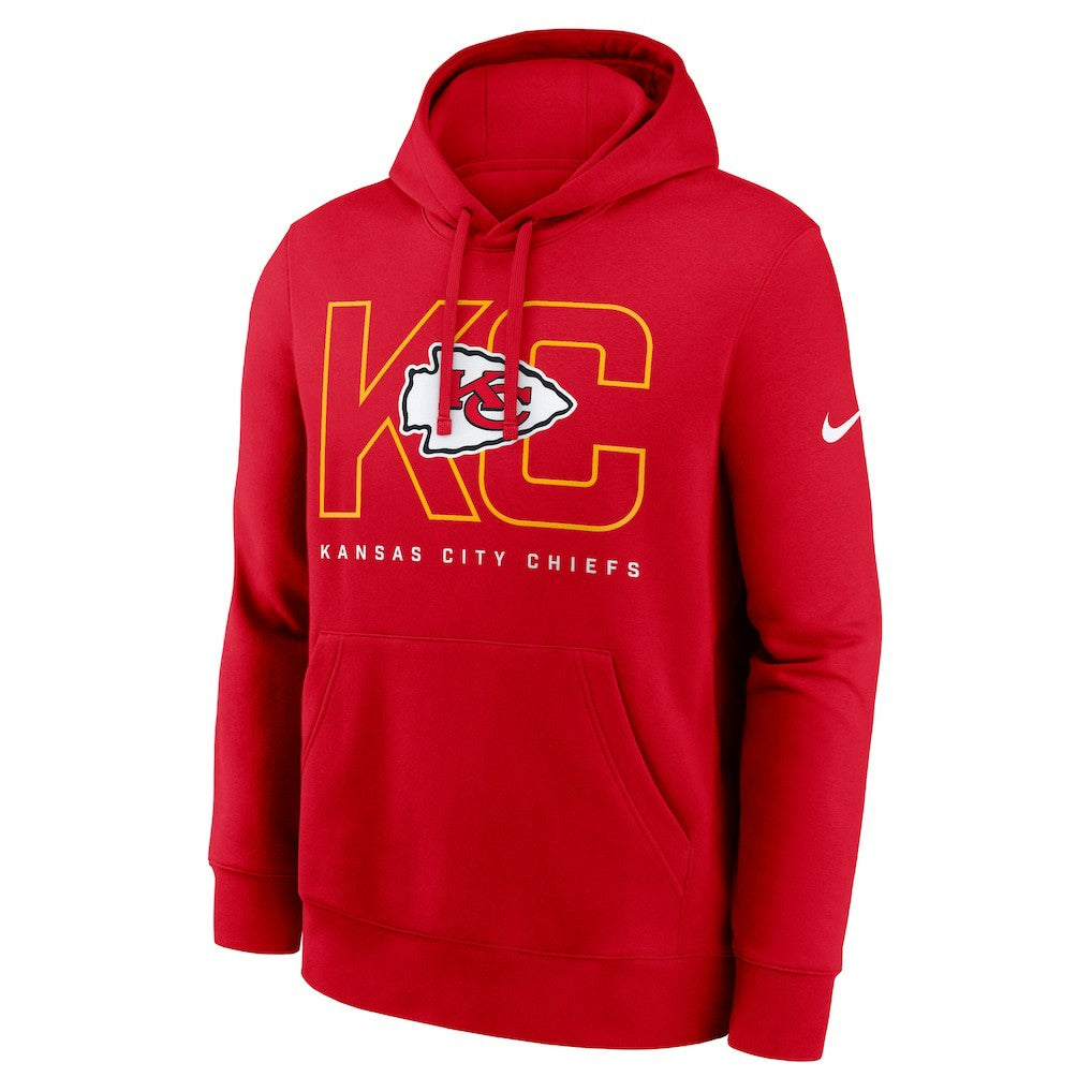 Nike Kansas City Chiefs Busted Play Club Fleece Pullover Hoodie Red