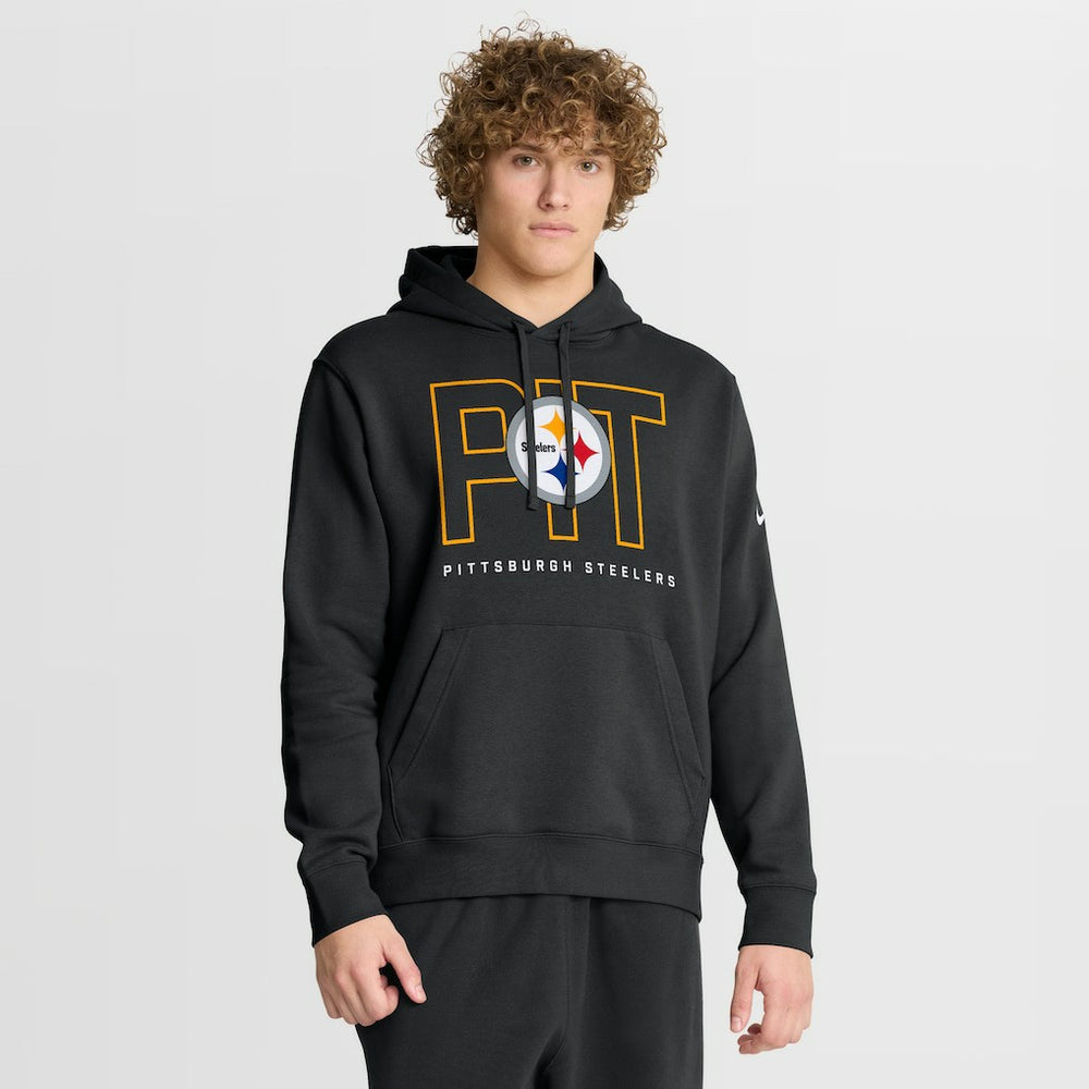 Nike Pittsburgh Steelers Busted Play Club Fleece Pullover Hoodie Black