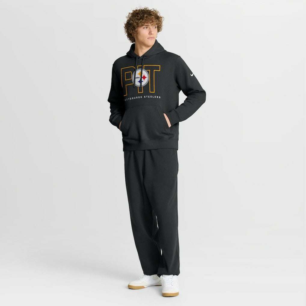 Nike Pittsburgh Steelers Busted Play Club Fleece Pullover Hoodie Black