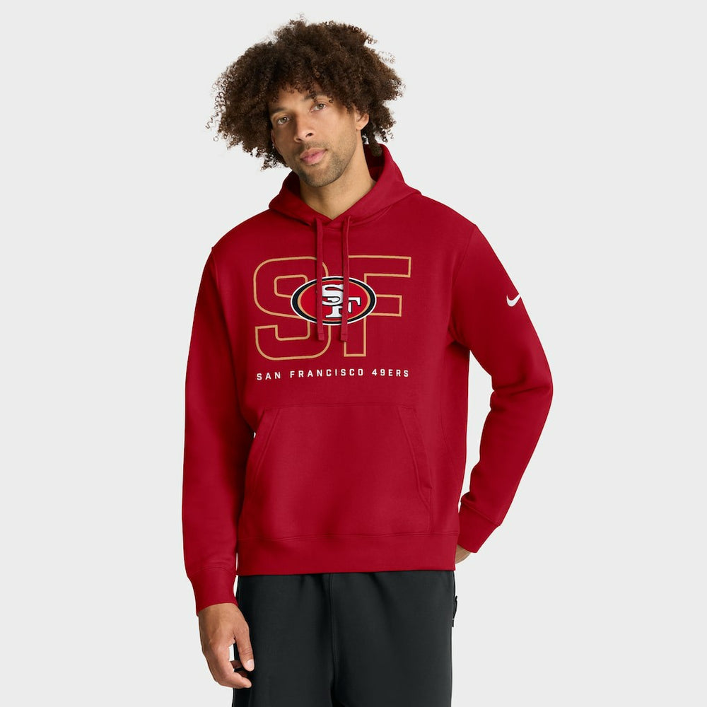 Nike San Francisco 49ers Busted Play Club Fleece Pullover Hoodie Scarlet
