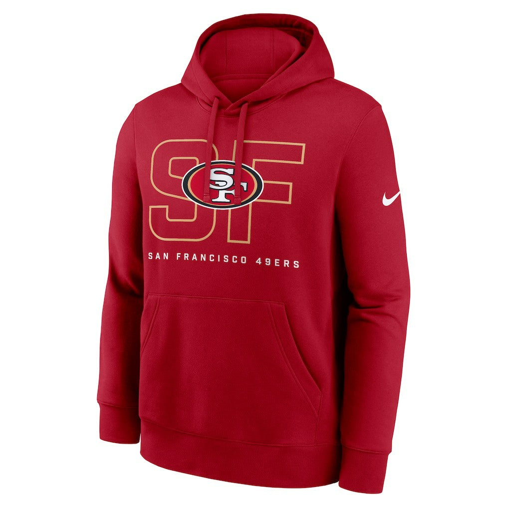 Nike San Francisco 49ers Busted Play Club Fleece Pullover Hoodie Scarlet