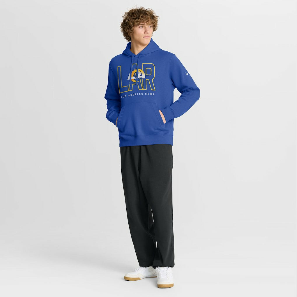 Nike Los Angeles Rams Busted Play Club Fleece Pullover Hoodie Royal