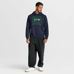 Nike Seattle Seahawks Busted Play Club Fleece Pullover Hoodie College Navy
