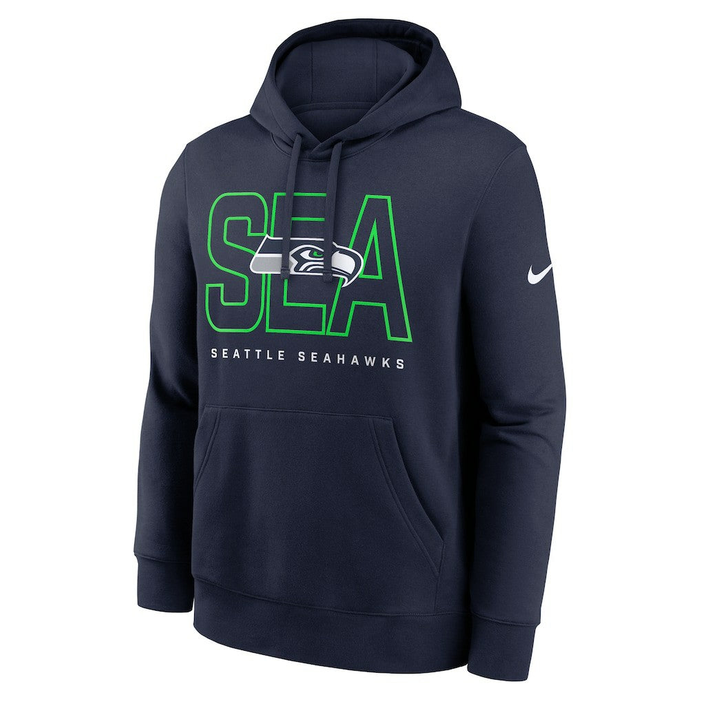 Nike Seattle Seahawks Busted Play Club Fleece Pullover Hoodie College Navy
