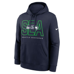 Nike Seattle Seahawks Busted Play Club Fleece Pullover Hoodie College Navy