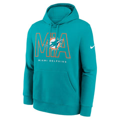 Nike Miami Dolphins Busted Play Club Fleece Pullover Hoodie Aqua