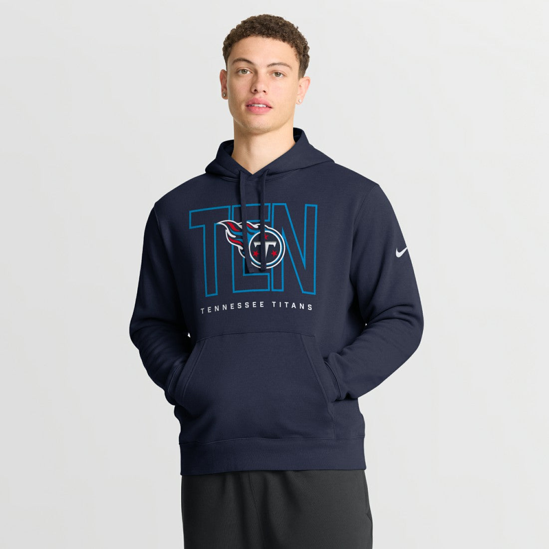 Nike Tennessee Titans Busted Play Club Fleece Pullover Hoodie Navy