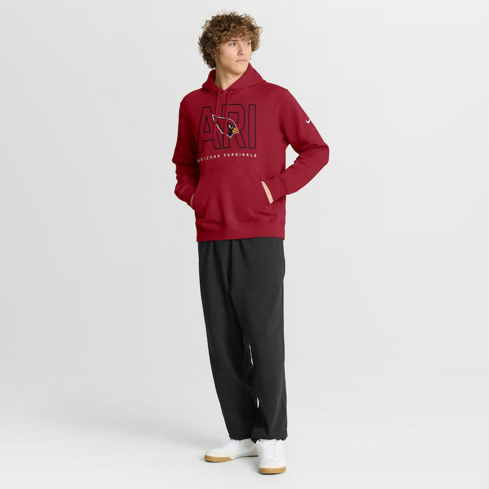 Nike Arizona Cardinals Busted Play Club Fleece Pullover Hoodie Cardinal