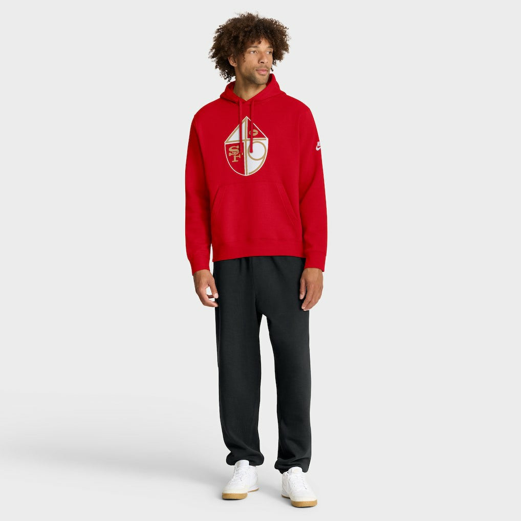 Nike San Francisco 49ers Club Fleece Pullover Hoodie Scarlet