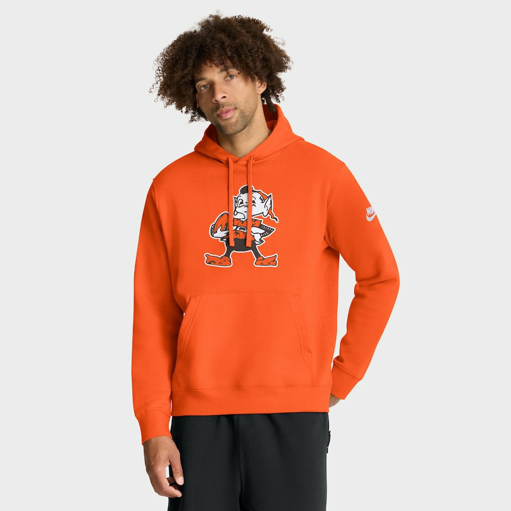 Nike Cleveland Browns Club Fleece Pullover Hoodie Orange