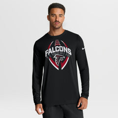 Nike Atlanta Falcons Primetime Legend Icon Performance Long Sleeve T-Shirt Black