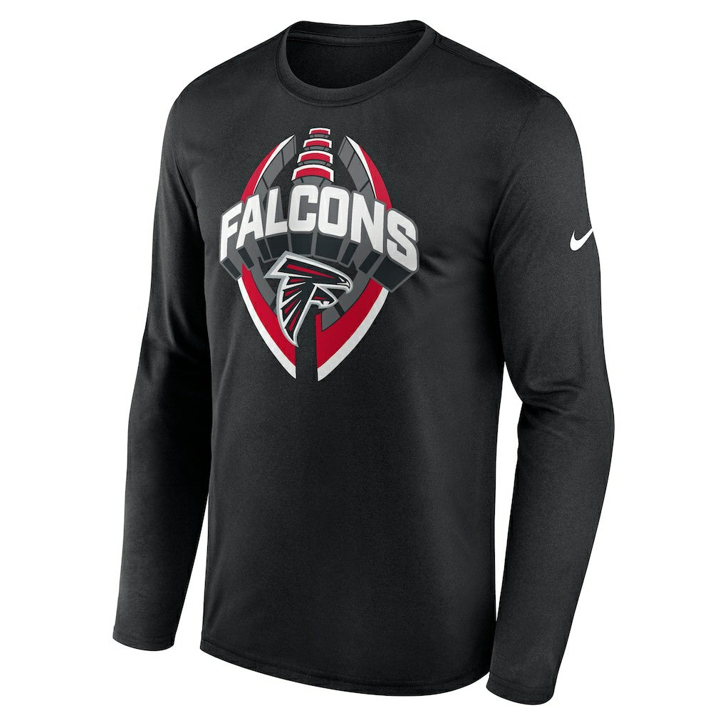 Nike Atlanta Falcons Primetime Legend Icon Performance Long Sleeve T-Shirt Black