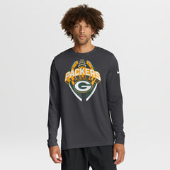 Nike Green Bay Packers Primetime Legend Icon Performance Long Sleeve T-Shirt Anthracite