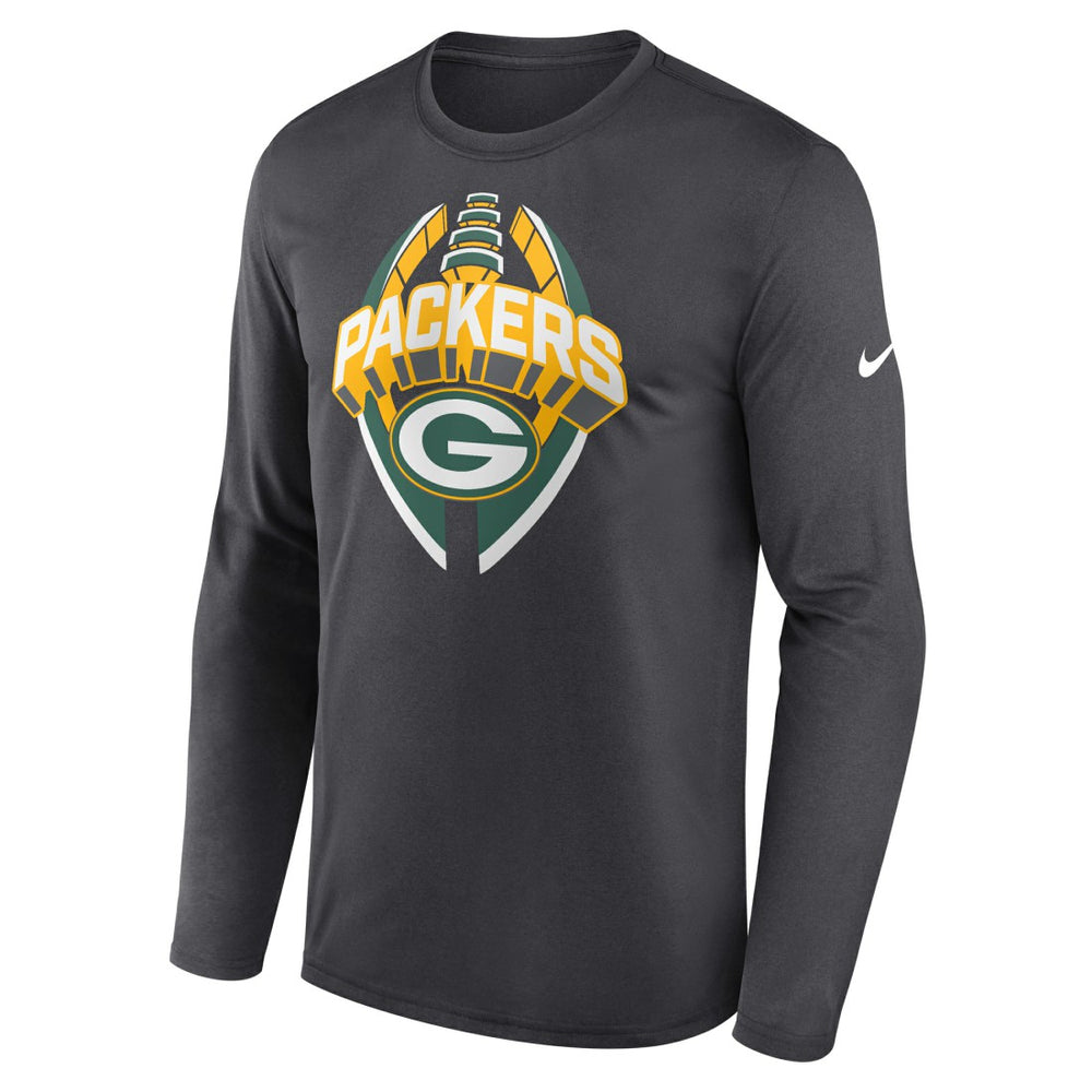 Nike Green Bay Packers Primetime Legend Icon Performance Long Sleeve T-Shirt Anthracite