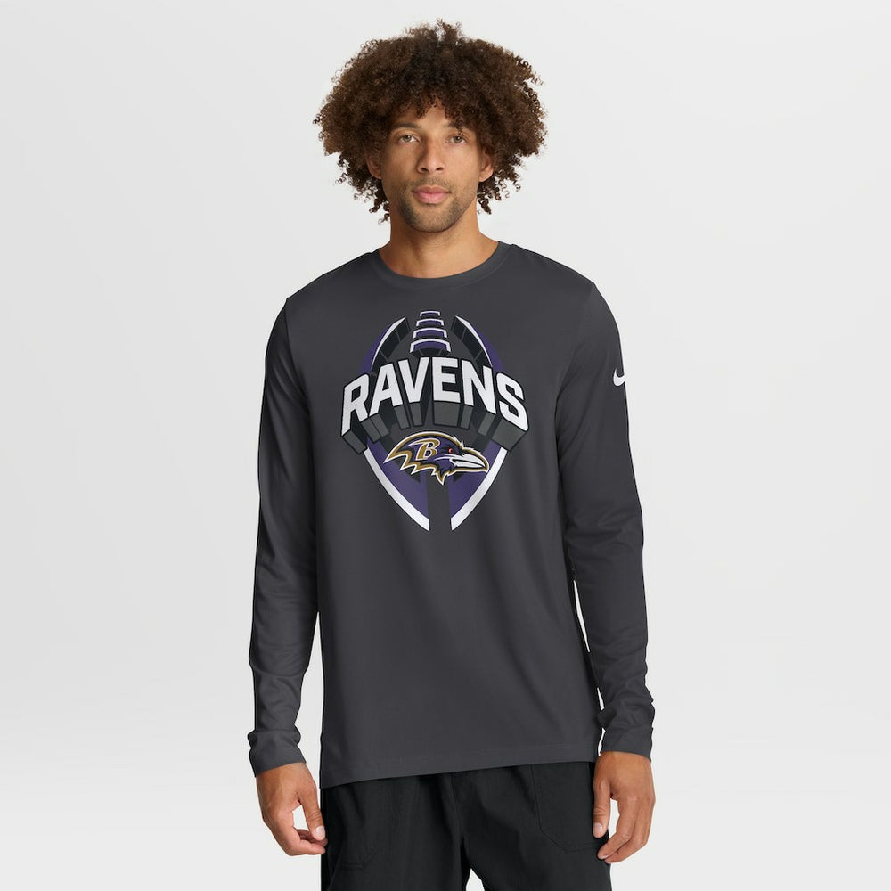 Nike Baltimore Ravens Primetime Legend Icon Performance Long Sleeve T-Shirt Anthracite