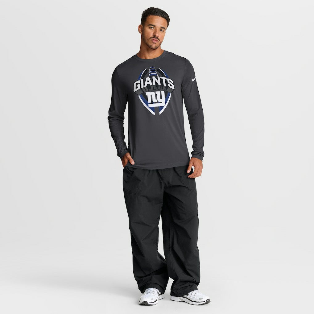 Nike New York Giants Primetime Legend Icon Performance Long Sleeve T-Shirt Anthracite