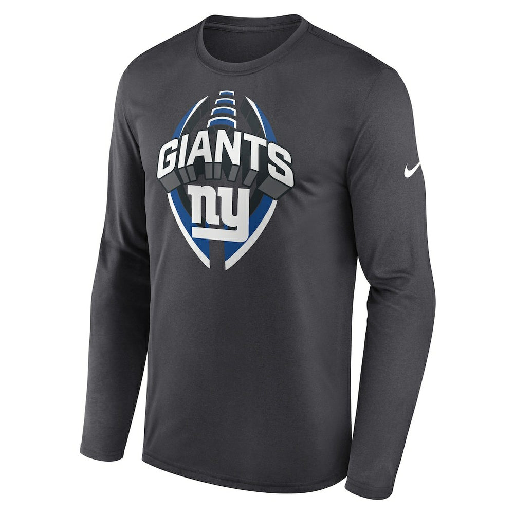 Nike New York Giants Primetime Legend Icon Performance Long Sleeve T-Shirt Anthracite