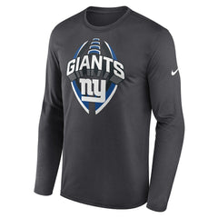 Nike New York Giants Primetime Legend Icon Performance Long Sleeve T-Shirt Anthracite
