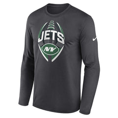 Nike New York Jets Primetime Legend Icon Performance Long Sleeve T-Shirt Anthracite