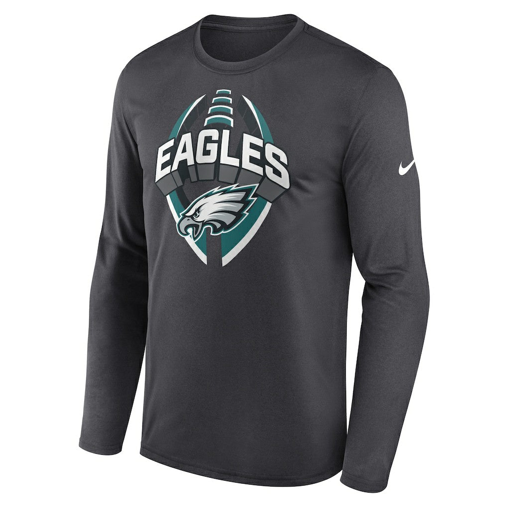 Nike Philadelphia Eagles Primetime Legend Icon Performance Long Sleeve T-Shirt Anthracite