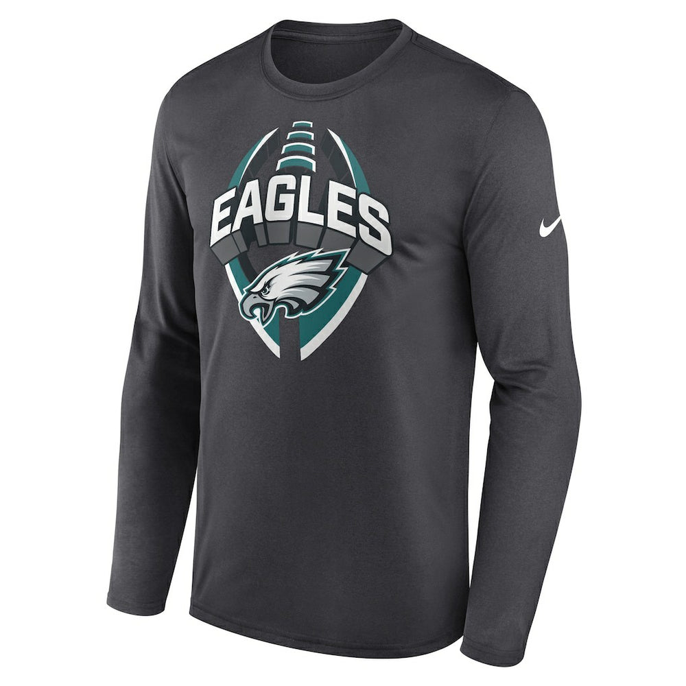 Nike Philadelphia Eagles Primetime Legend Icon Performance Long Sleeve T-Shirt Anthracite