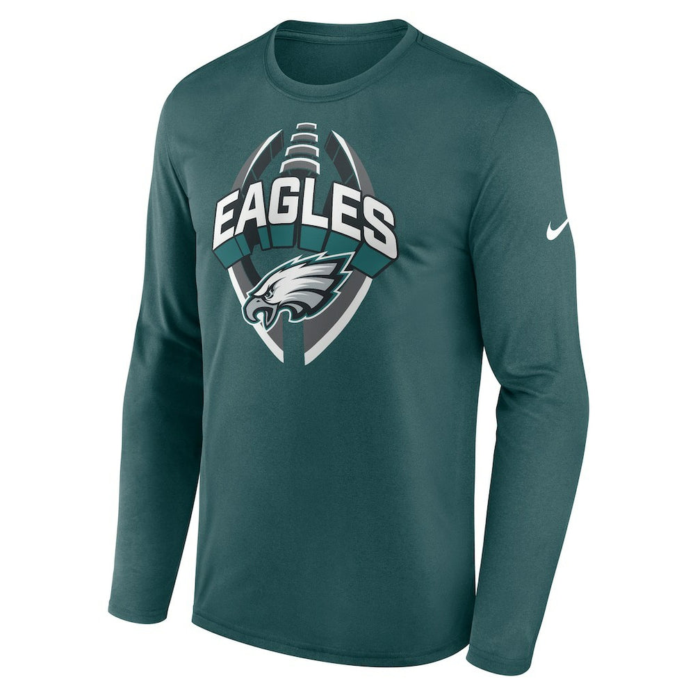 Nike Philadelphia Eagles Primetime Legend Icon Performance Long Sleeve T-Shirt Midnight Green