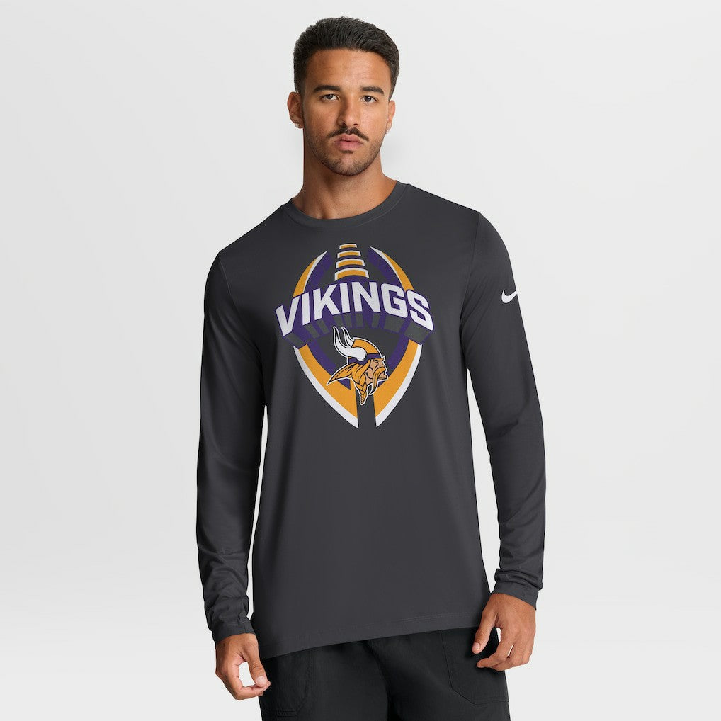 Nike Minnesota Vikings Primetime Legend Icon Performance Long Sleeve T-Shirt Anthracite