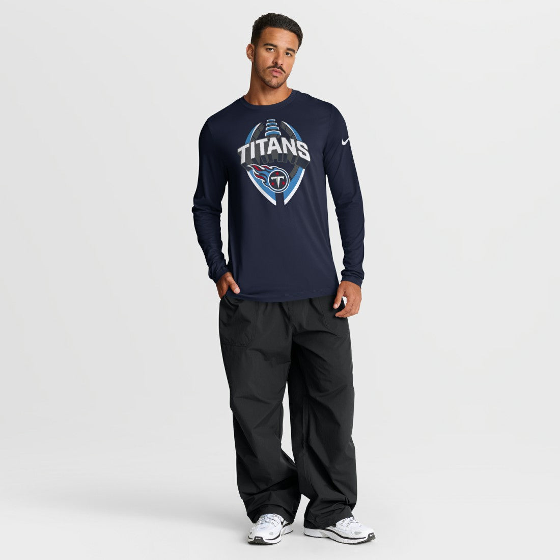 Nike Tennessee Titans Primetime Legend Icon Performance Long Sleeve T-Shirt Navy