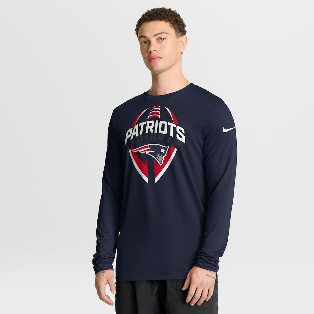 Nike New England Patriots Primetime Legend Icon Performance Long Sleeve T-Shirt Navy