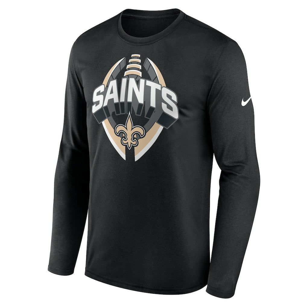Nike New Orleans Saints Primetime Legend Icon Performance Long Sleeve T-Shirt Black