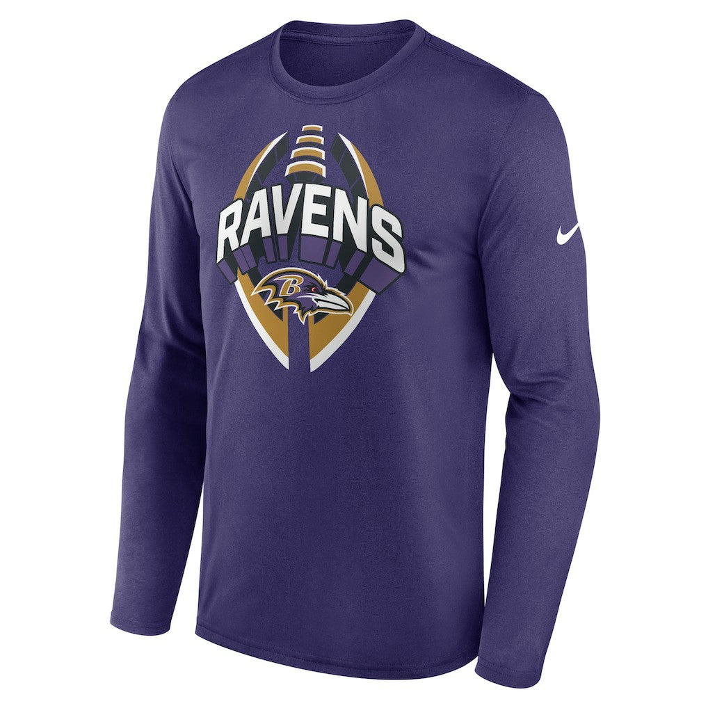 Nike Baltimore Ravens Primetime Legend Icon Performance Long Sleeve T-Shirt Purple