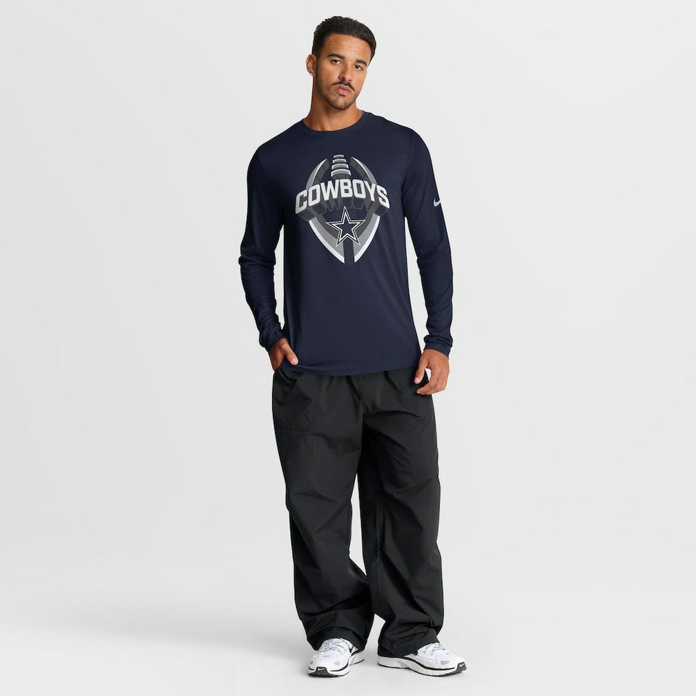 Nike Dallas Cowboys Primetime Legend Icon Performance Long Sleeve T-Shirt Navy